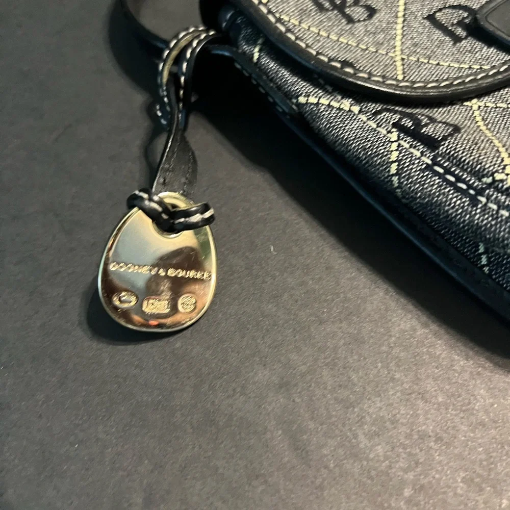 Dooney & Bourke Black and Gray Crossbody Bag with Gold Hardware - Picture 4 of 11